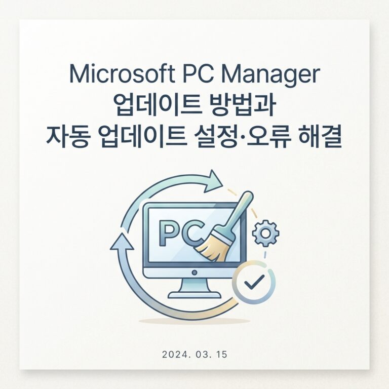 Microsoft PC Manager 업데이트 방법과 자동 업데이트 설정·오류 해결