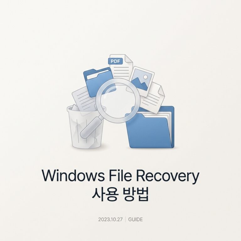 Windows File Recovery 사용 방법