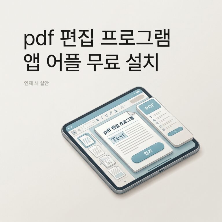 pdf 편집 프로그램 앱 어플 무료 설치