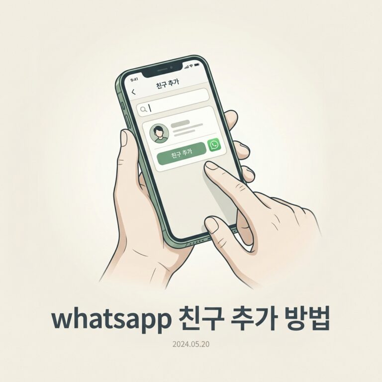whatsapp 친구 추가 방법