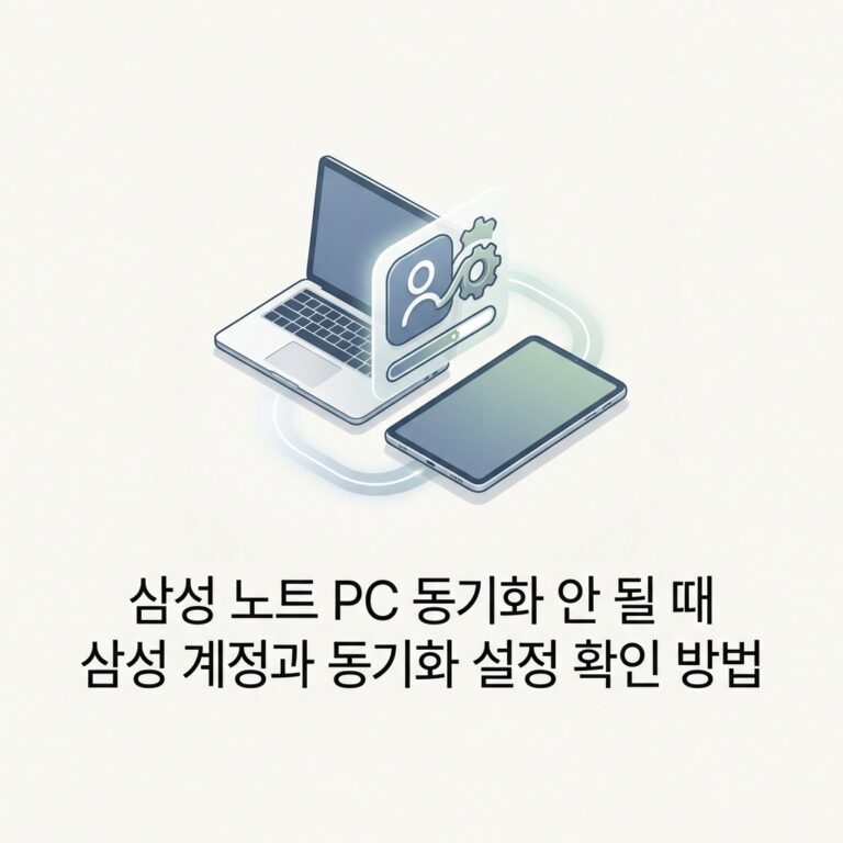 삼성 노트 PC 동기화 안 될 때 삼성 계정과 동기화 설정 확인 방법