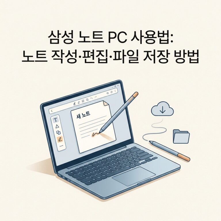 삼성 노트 PC 사용법: 노트 작성·편집·파일 저장 방법