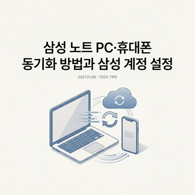 삼성 노트 PC·휴대폰 동기화 방법과 삼성 계정 설정