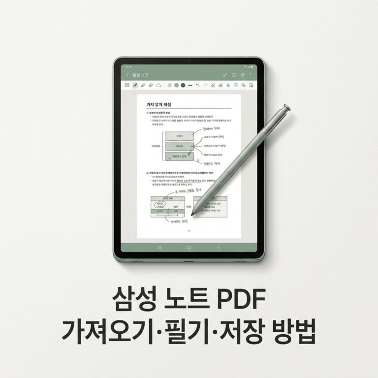 삼성 노트 PDF 가져오기·필기·저장 방법