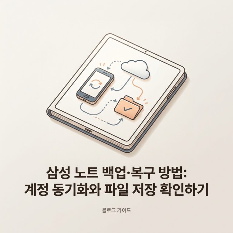 삼성 노트 백업·복구 방법: 계정 동기화와 파일 저장 확인하기