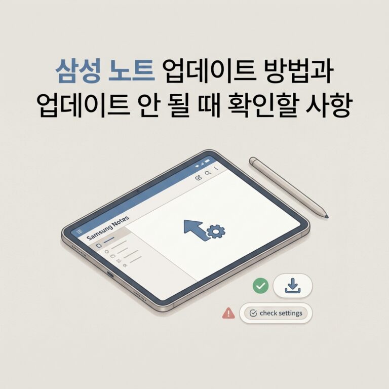 삼성 노트 업데이트 방법과 업데이트 안 될 때 확인할 사항