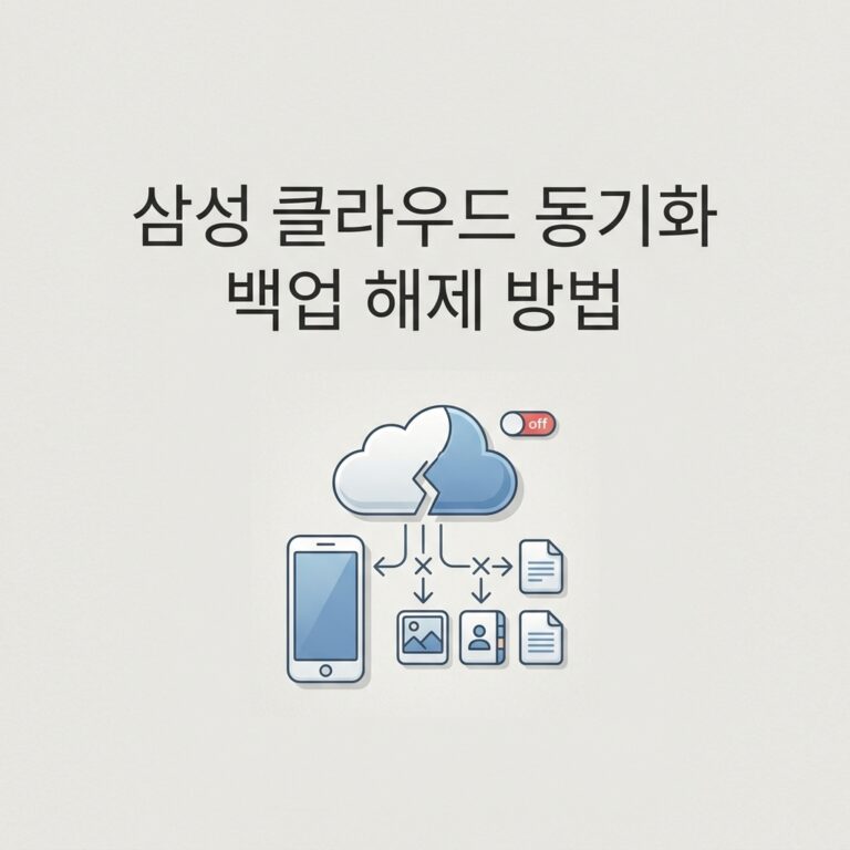 삼성 클라우드 동기화 백업 해제 방법