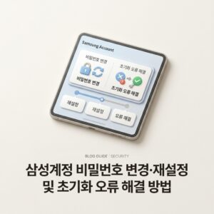 삼성계정 비밀번호 변경·재설정 및 초기화 오류 해결 방법