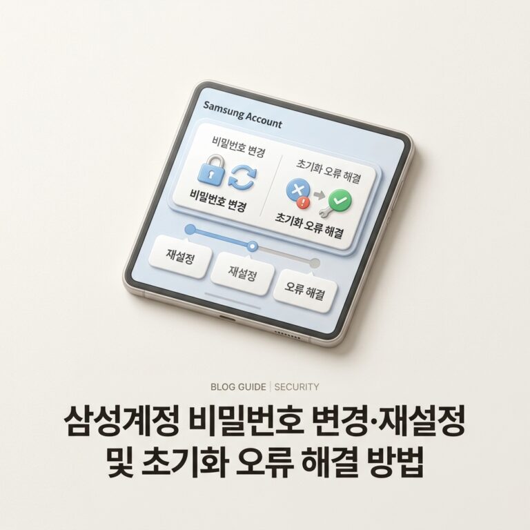 삼성계정 비밀번호 변경·재설정 및 초기화 오류 해결 방법
