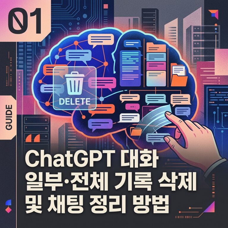 ChatGPT 대화 일부·전체 기록 삭제 및 채팅 정리 방법