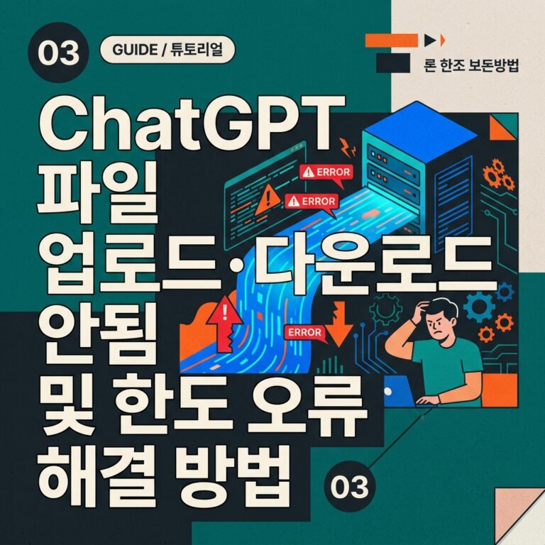 ChatGPT 파일 업로드·다운로드 안됨 및 한도 오류 해결 방법