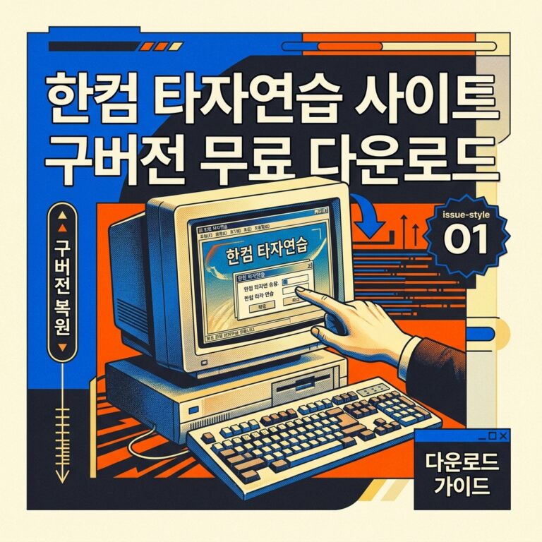 한컴 타자연습 사이트 구버전 무료 다운로드