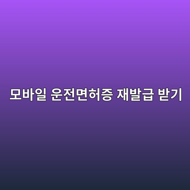 모바일 운전면허증 재발급 받는 방법 5 모바일 운전면허증 재발급1